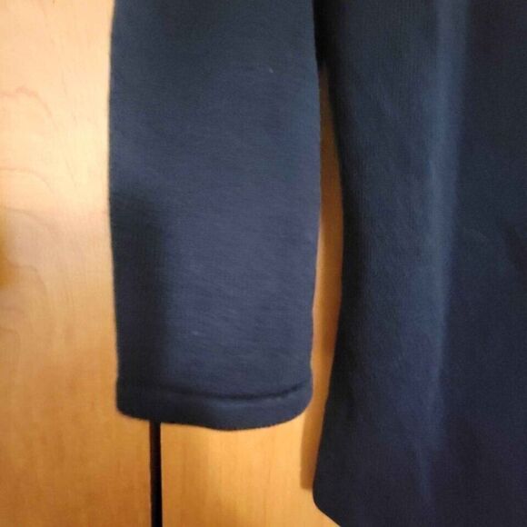 Liz Claiborne XL Knit Sweater Black beaded neck First Issue Acrylic knit 3/4 slv - Picture 7 of 12